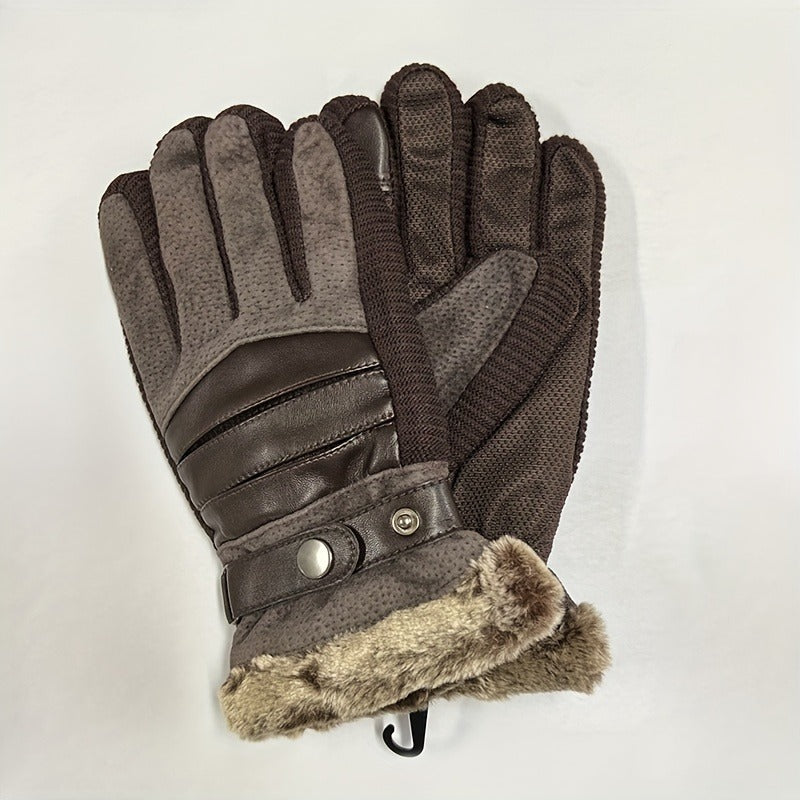 Men'S Thermal Gloves - Winter-Prepared Gloves Featuring Velvet Interior, Reinforced, And for Motorcycling & Mountain Activities - Protection Against Cold Weather And Improved Grip
