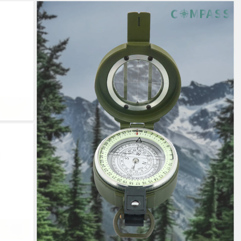 1 Military Green DC60-1B Zinc Alloy Automatic Compass | High-Precision Outdoor Compass, Suitable for Educational Use, Without Battery
