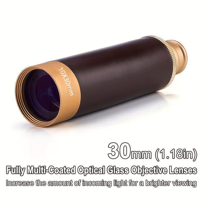 1pc HD 10X30 Monocular Telescope - High Power 10X Magnification & 30mm Objective Lens, Manual Focus Portable Spy for Bird Watching, Hunting, Stargazing, Compact Telescopic Sight