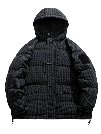 Heavy-Duty Winter Warmth, Hooded Outer with Button Closure, Loose-Fit Cold Weather Coat for Skiing, Snowboarding & Outdoor Activities