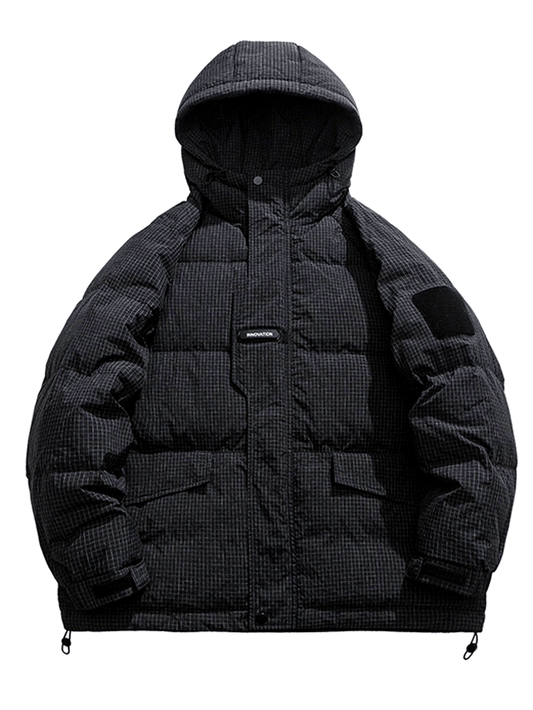 Heavy-Duty Winter Warmth, Hooded Outer with Button Closure, Loose-Fit Cold Weather Coat for Skiing, Snowboarding & Outdoor Activities