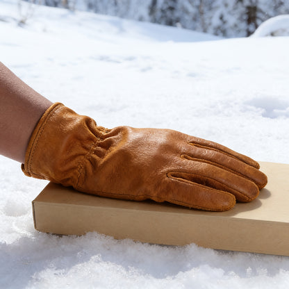 Winter Work Gloves for Men & Women | Deerskin Leather with Windproof Membrane for Extreme Cold | Heavy Duty, Durable & Flexible Grip for Snow Removal, Construction, Skiing & Outdoor Use