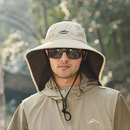 New Spring-Summer Color Block Fisherman Hat Outdoor Fishing Climbing Cap for Men, Quick-Dry Breathable Men's Hat