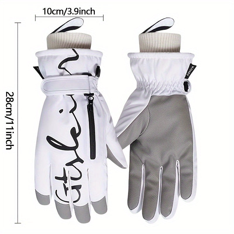 Winter Gloves | Warm and Snow-Proof, Thickened and Fashionable Design, Suitable for Both Men and Women Outdoor Sports, with Pockets, Easy to Clean, High-Quality Equipment, Strengthened Stitches