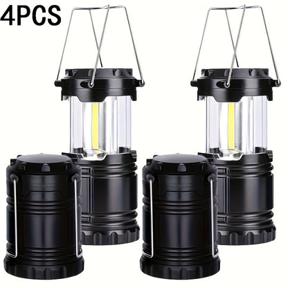4pcs Super Bright Lanterns 4pcs Super Bright Portable Camping Lanterns | Foldable Emergency Flashlights, Outdoor Lighting, Battery Powered