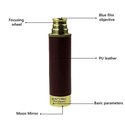 Foldable Retro Monocular Telescope - Compact & Lightweight High-Power Optical Telescope with, Metal Body for Adults Suitable for Watching, Travel, Hiking, Hunting - Portable Telescope