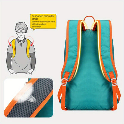 1pc 10.04gal Outdoor Backpack - Lightweight Foldable Hiking Backpack Suitable for Traviling, Camping & Cycling, Oxford Fabric with Zippered Compartments &, Ideal for, Travel