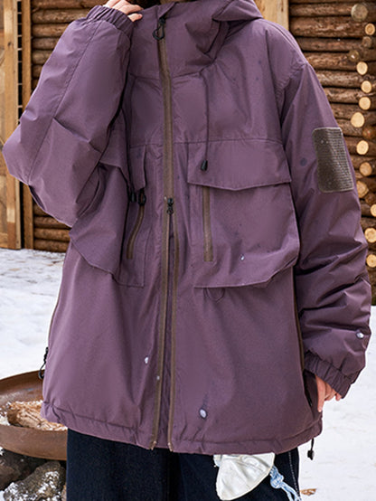 Winter Warmth-Resistant Thickened Hooded Coat with Full-Zip Front, Loose Fit Casual Outerwear, Cold Weather (Hand Washable) - Bestseller Suitable for Winter New Style