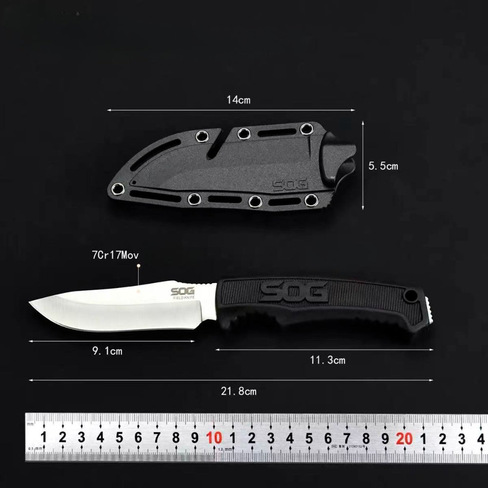 FK1001 Utility Outdoor Exploration Pocket Fixed Blade Multi-Use Camping Adventure EDC Knife Cutting Tools Extremely Sharp Compact Straight Knife Fruit Cutting Tool