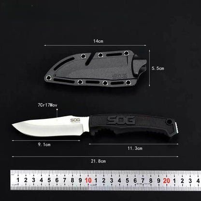 FK1001 Utility Outdoor Exploration Pocket Fixed Blade Multi-Use Camping Adventure EDC Knife Cutting Tools Extremely Sharp Compact Straight Knife Fruit Cutting Tool