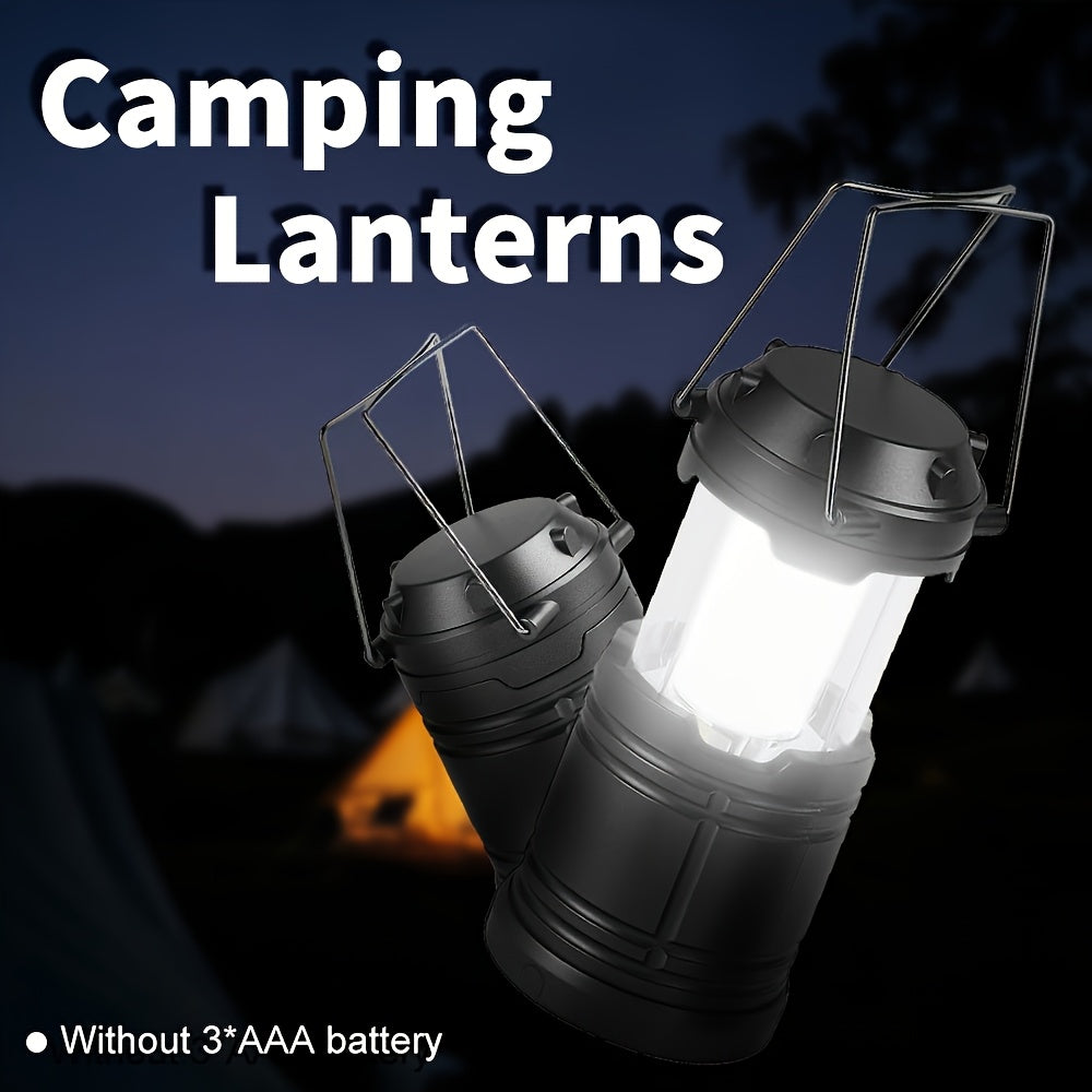 4pcs Super Bright Lanterns 4pcs Super Bright Portable Camping Lanterns | Foldable Emergency Flashlights, Outdoor Lighting, Battery Powered