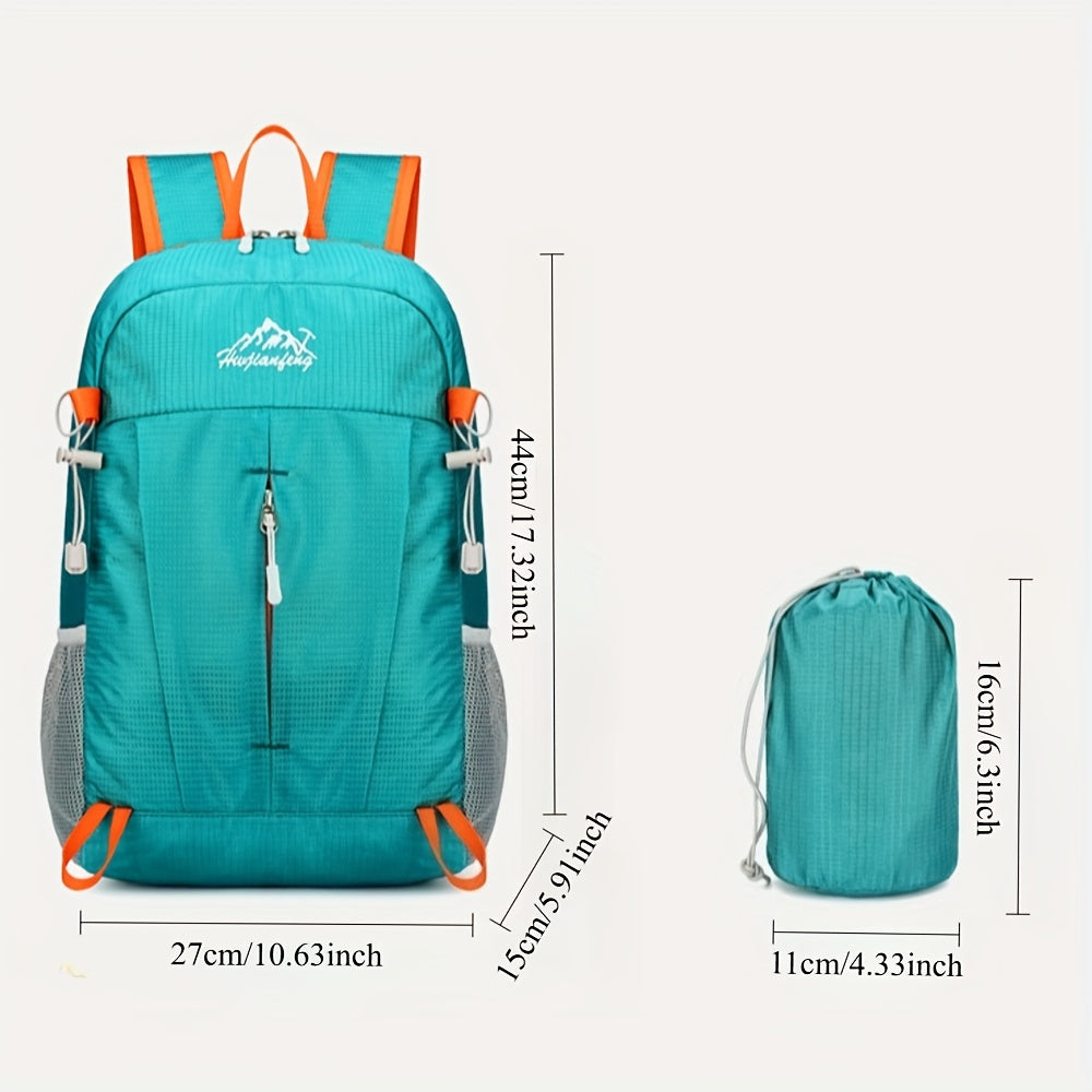 1pc 10.04gal Outdoor Backpack - Lightweight Foldable Hiking Backpack Suitable for Traviling, Camping & Cycling, Oxford Fabric with Zippered Compartments &, Ideal for, Travel