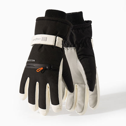 2 Pairs Women's & Men's Winter Ski Gloves with, Touchscreen Compatible Cold Weather Gloves for Skiing, Snowboarding, Cycling - Zipper Closure, Hand Washable, Warm Outdoor Handwear (Ideal for) - High-Quality Multi