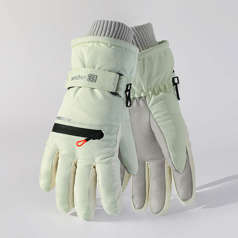 2 Pairs Women's & Men's Winter Ski Gloves with, Touchscreen Compatible Cold Weather Gloves for Skiing, Snowboarding, Cycling - Zipper Closure, Hand Washable, Warm Outdoor Handwear (Ideal for) - High-Quality Multi