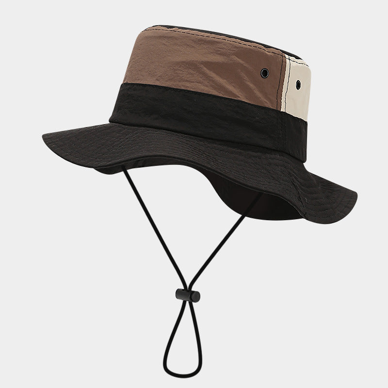 Japanese Summer Sunscreen Sunshade Bucket Hat Women's Color Matching Outdoor Travel Hat Hiking Camping Mountain Hat Men