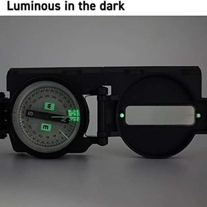 Heavy-Duty Tactical Survival Compass with Built-In Inclinometer, Magnetic Needle & Bubble Level for Precise Navigation, Ergonomic Grip, Adjustable Eyepiece - Ideal for Hiking, Camping, Hunting