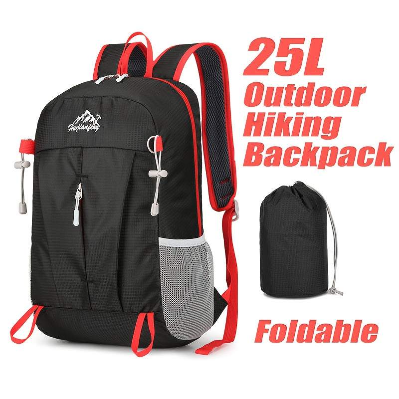 1pc 10.04gal Outdoor Backpack - Lightweight Foldable Hiking Backpack Suitable for Traviling, Camping & Cycling, Oxford Fabric with Zippered Compartments &, Ideal for, Travel