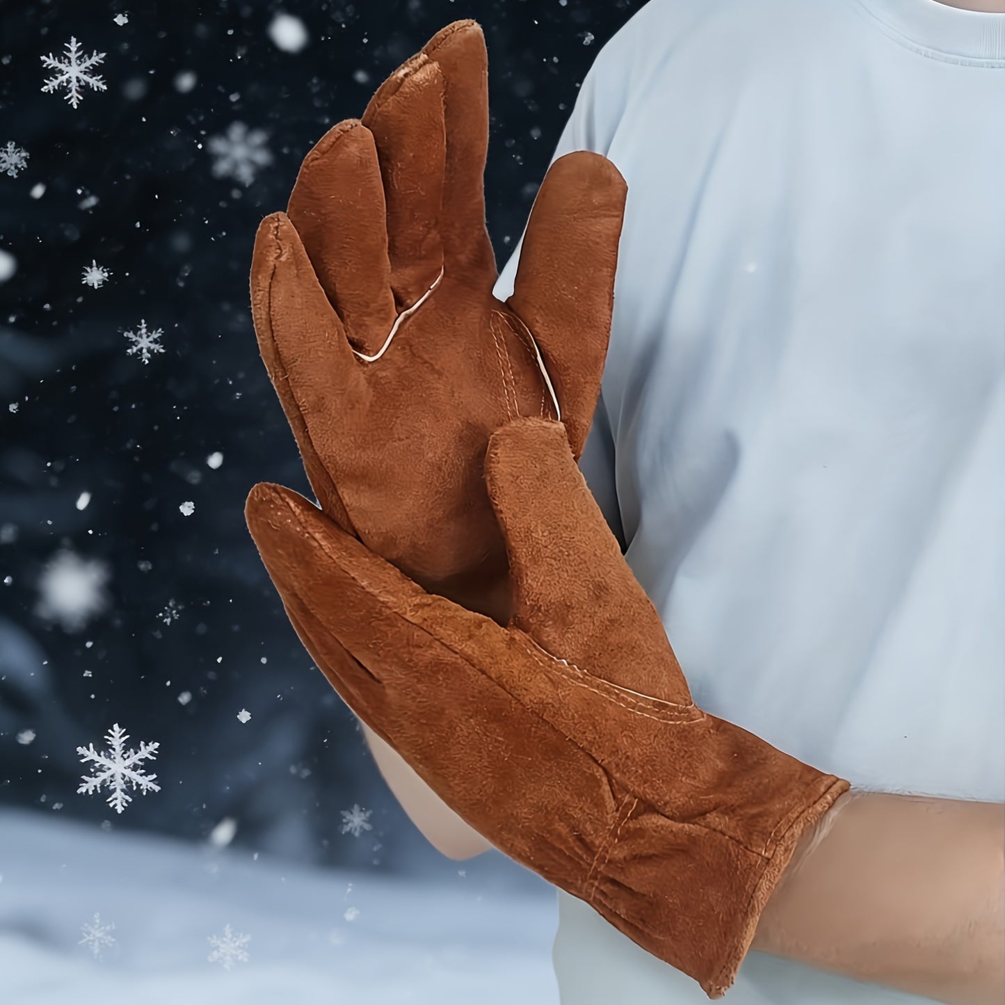 Winter Work Gloves for Men & Women | Deerskin Leather with Windproof Membrane for Extreme Cold | Heavy Duty, Durable & Flexible Grip for Snow Removal, Construction, Skiing & Outdoor Use