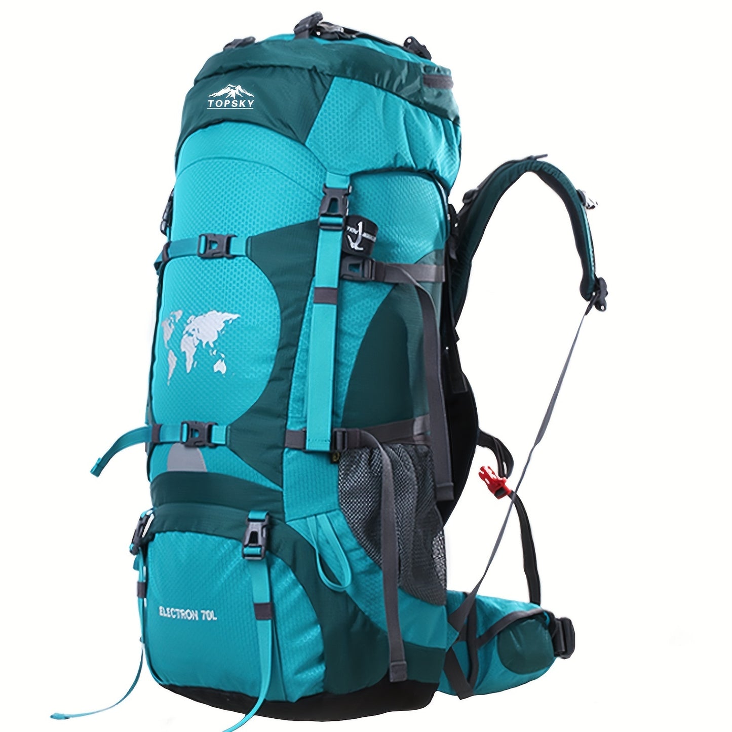 18.49gal Travel Backpack, Outdoor Sports Backpack, Nylon Hiking Bag, Outdoor Camping Storage Bag, Hiking Backpack Suitable for Mountaineering, Hiking, Camping, with Independent Sleeping Bag Compartment and Independent Water Bag Compartment