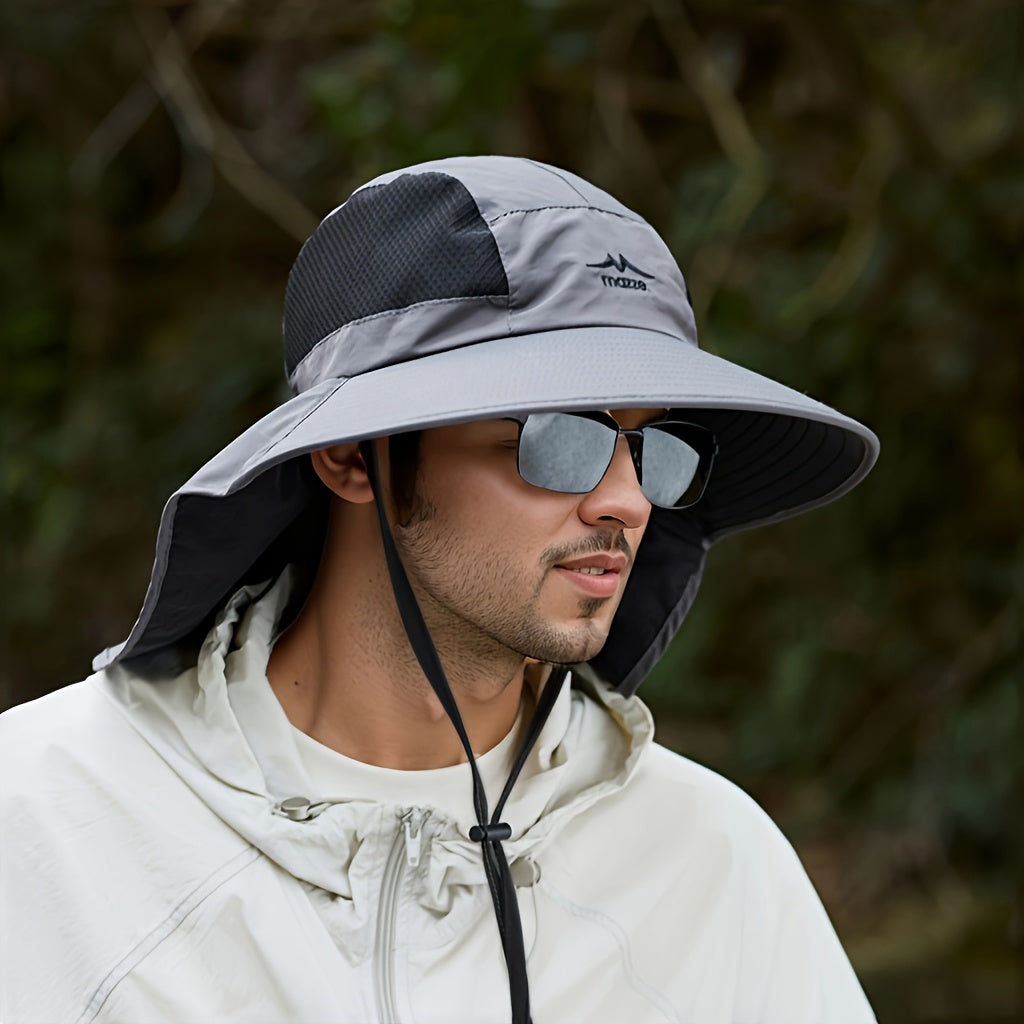 New Spring-Summer Color Block Fisherman Hat Outdoor Fishing Climbing Cap for Men, Quick-Dry Breathable Men's Hat