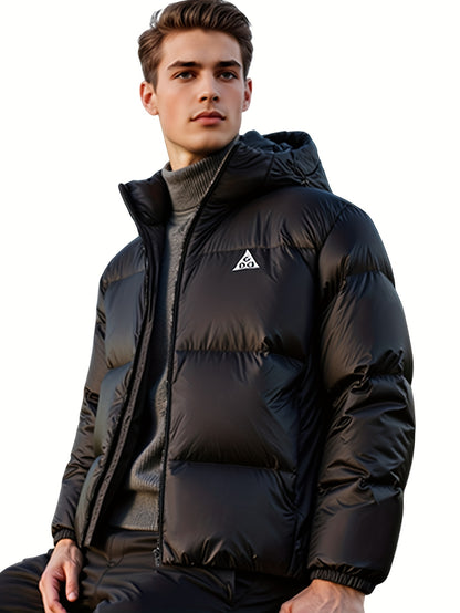 Men'S Hooded Short Down Jacket | Warm, Thick, Windproof, Suitable for Hiking and Mountaineering, Available in Multiple Sizes, Perfect for Outdoor Winter Activities