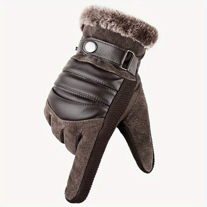 Men'S Thermal Gloves - Winter-Prepared Gloves Featuring Velvet Interior, Reinforced, And for Motorcycling & Mountain Activities - Protection Against Cold Weather And Improved Grip