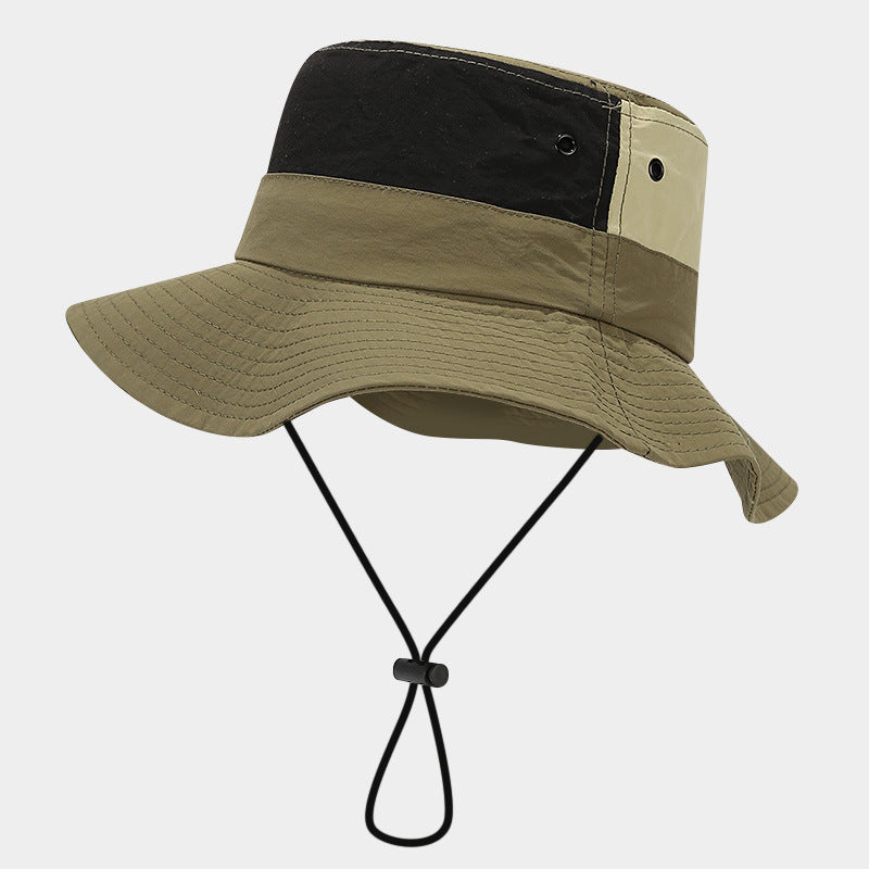 Japanese Summer Sunscreen Sunshade Bucket Hat Women's Color Matching Outdoor Travel Hat Hiking Camping Mountain Hat Men