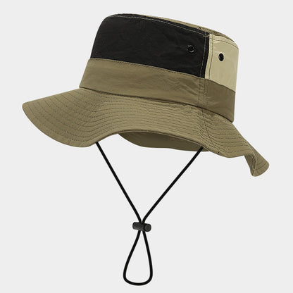 Japanese Summer Sunscreen Sunshade Bucket Hat Women's Color Matching Outdoor Travel Hat Hiking Camping Mountain Hat Men