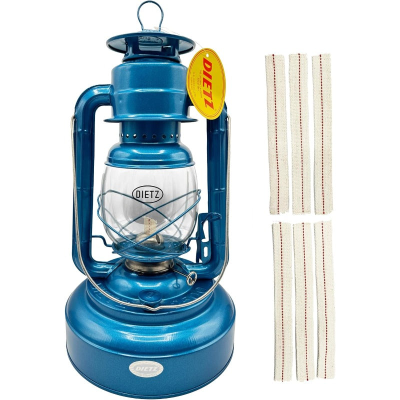 Light of Mine Dietz 2500 Jupiter Blue Oil Lantern with 7\8 Replacement Wick Strips 2500 Blue