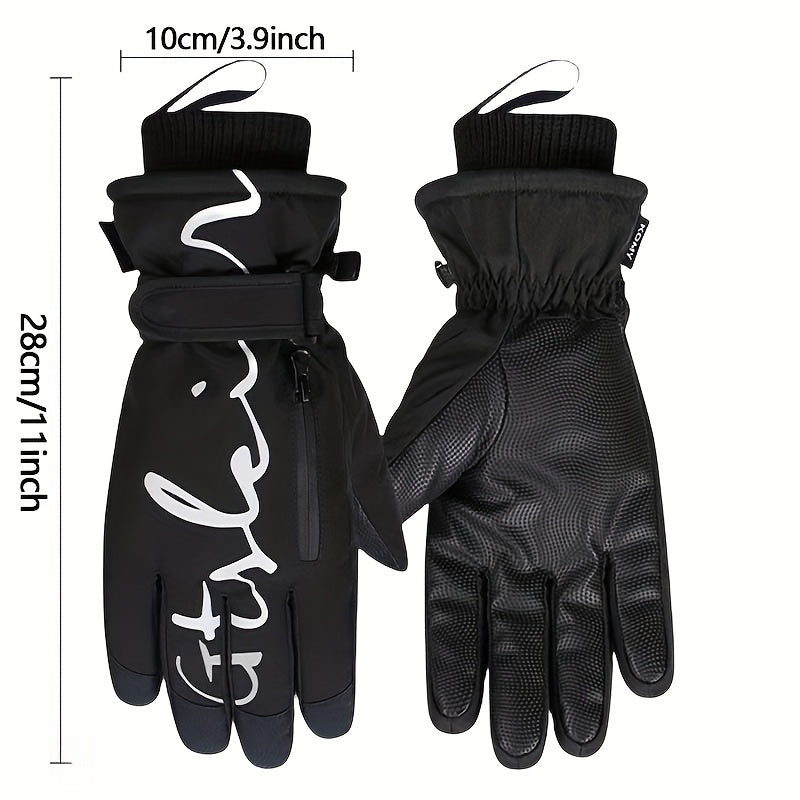 Winter Gloves | Warm and Snow-Proof, Thickened and Fashionable Design, Suitable for Both Men and Women Outdoor Sports, with Pockets, Easy to Clean, High-Quality Equipment, Strengthened Stitches