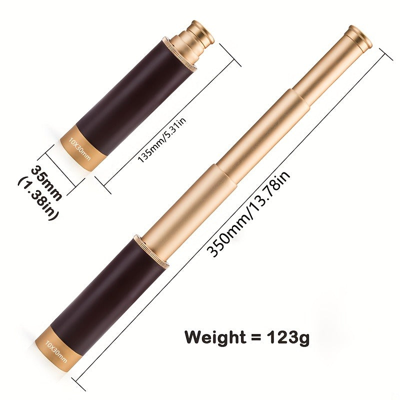 1pc HD 10X30 Monocular Telescope - High Power 10X Magnification & 30mm Objective Lens, Manual Focus Portable Spy for Bird Watching, Hunting, Stargazing, Compact Telescopic Sight