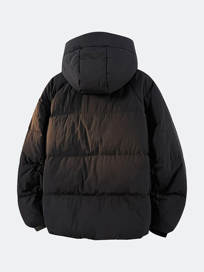 Men's And Women's Outdoor Down Jacket, Winter Heavyweight 90 Down Coat Outfit, Hooded Drawstring Shoulder Sleeve Logo, Thick Windproof Coat, Men's Ski Jacket, Ideal Choice for Mountaineering And Skiing, Insulated Warm Winter Wear