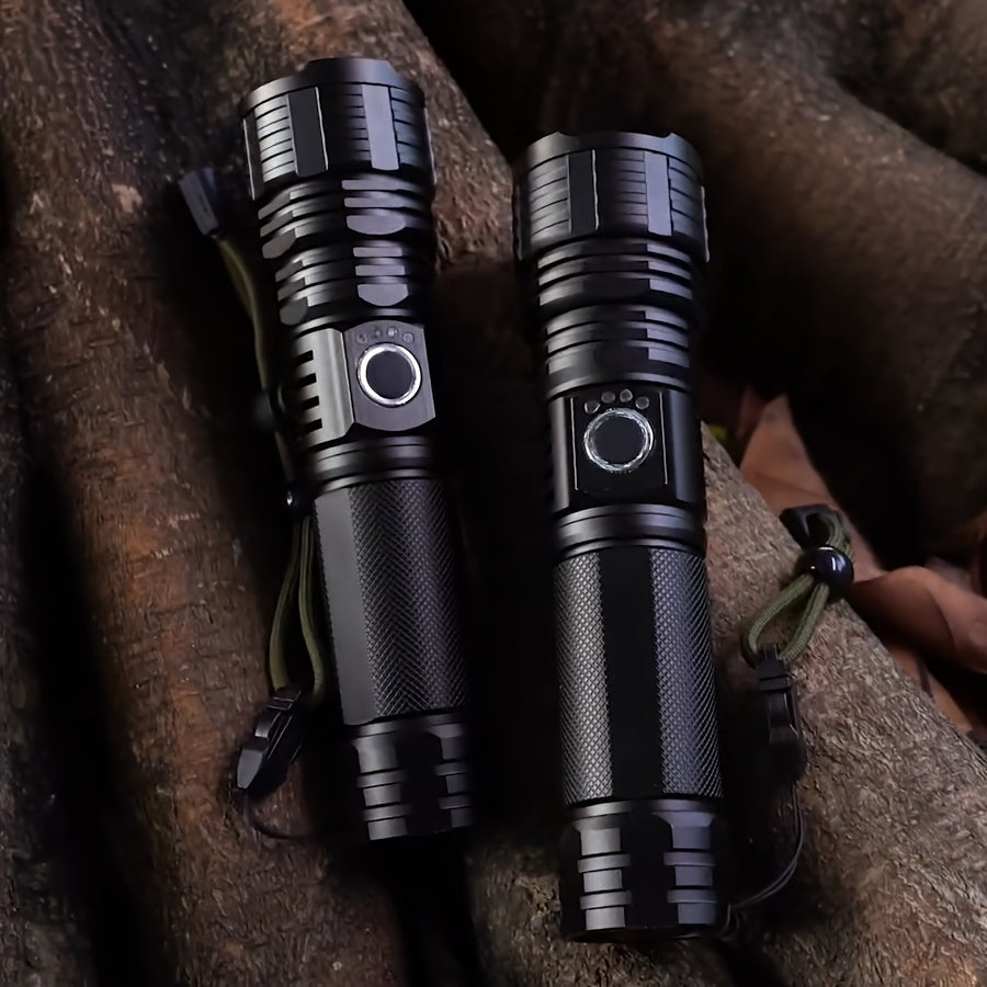 Men's Tools Clearance -2 Pack Rechargeable LED Flashlight, High Lumen Super Bright Flashlights, Multi-function 5 Modes, Powerful Torch, Suitable For Home, Camping, Hiking