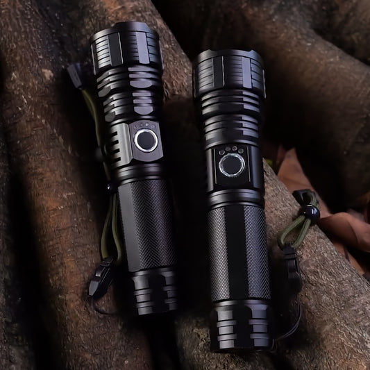 Men's Tools Clearance -2 Pack Rechargeable LED Flashlight, High Lumen Super Bright Flashlights, Multi-function 5 Modes, Powerful Torch, Suitable For Home, Camping, Hiking