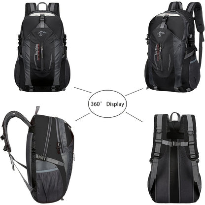 1pc 10.57gal Heavy-Duty Oxford Cloth Hiking Backpack with Compression Strap & Zipper Closure - Foldable Travel Backpack for Men & Women, 15+ Uses (Mountaineering, Hiking, School, Airport, Daily Carry) - Durable, Lightweight, And Stylish Design