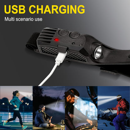 3pcs Outdoor Motion Sensor Head Lamp, USB Rechargeable, LEDSuper Bright Headlight with Motion Sensor, 5 Light Modes for Camping, Hiking, Running, Fishing