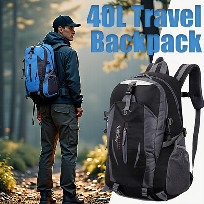 1pc 10.57gal Heavy-Duty Oxford Cloth Hiking Backpack with Compression Strap & Zipper Closure - Foldable Travel Backpack for Men & Women, 15+ Uses (Mountaineering, Hiking, School, Airport, Daily Carry) - Durable, Lightweight, And Stylish Design