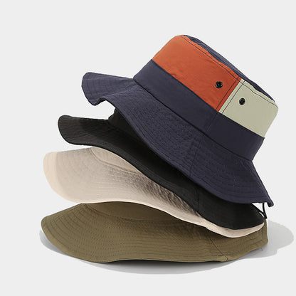 Japanese Summer Sunscreen Sunshade Bucket Hat Women's Color Matching Outdoor Travel Hat Hiking Camping Mountain Hat Men