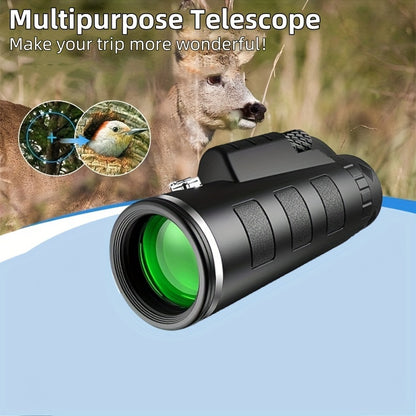 Adult Monocular Telescope, Outdoor Portable Monocular Telescope, High-Definition Compact Telescope, Hiking Gear for Mountaineering, Hiking, Camping, Bird Watching, and Exploration