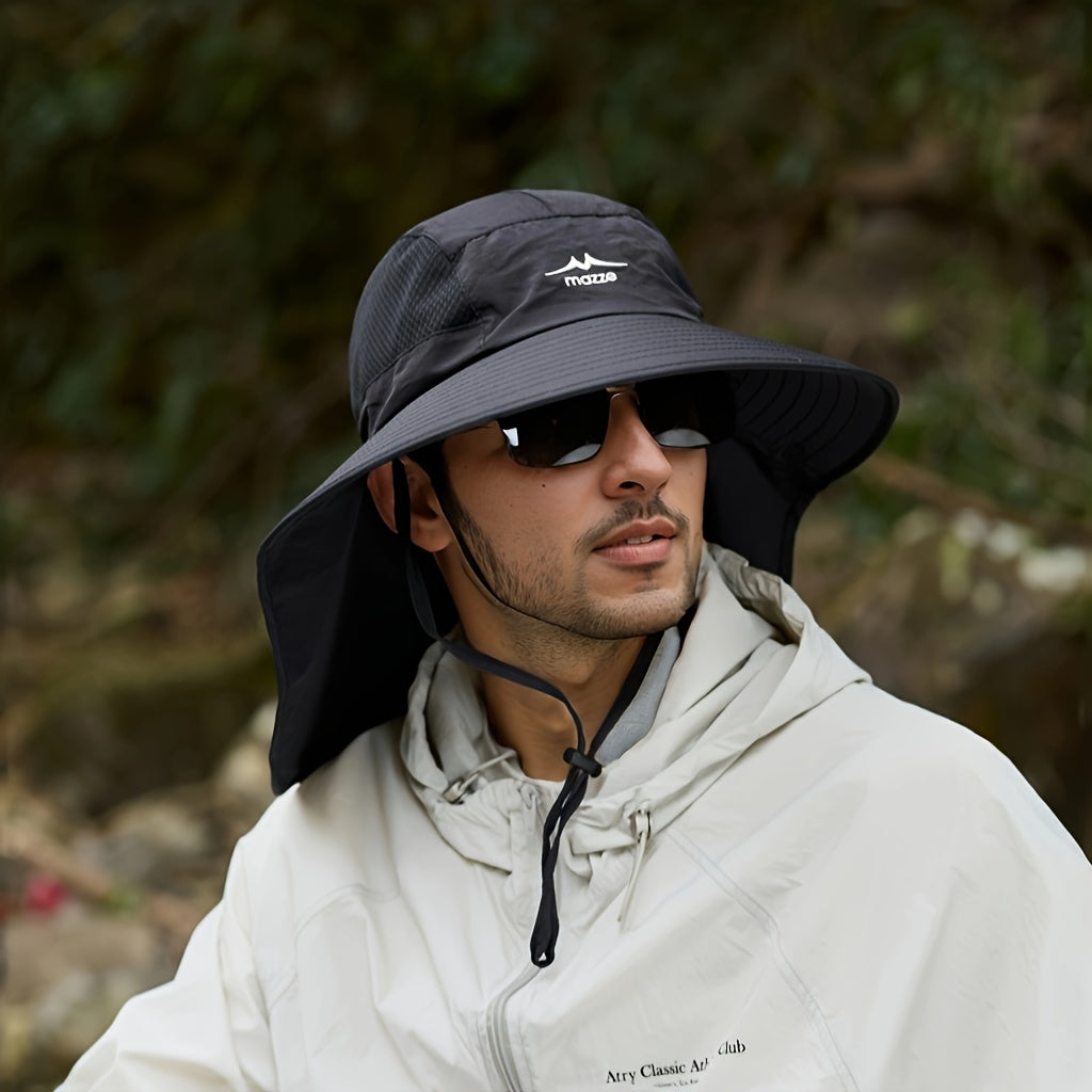 New Spring-Summer Color Block Fisherman Hat Outdoor Fishing Climbing Cap for Men, Quick-Dry Breathable Men's Hat