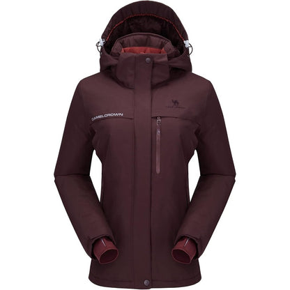 Women'S Mountain Snow Waterproof Ski Jacket | Detachable Hood, Windproof Wool Parka Coat, Rain Jacket, Winter Coat