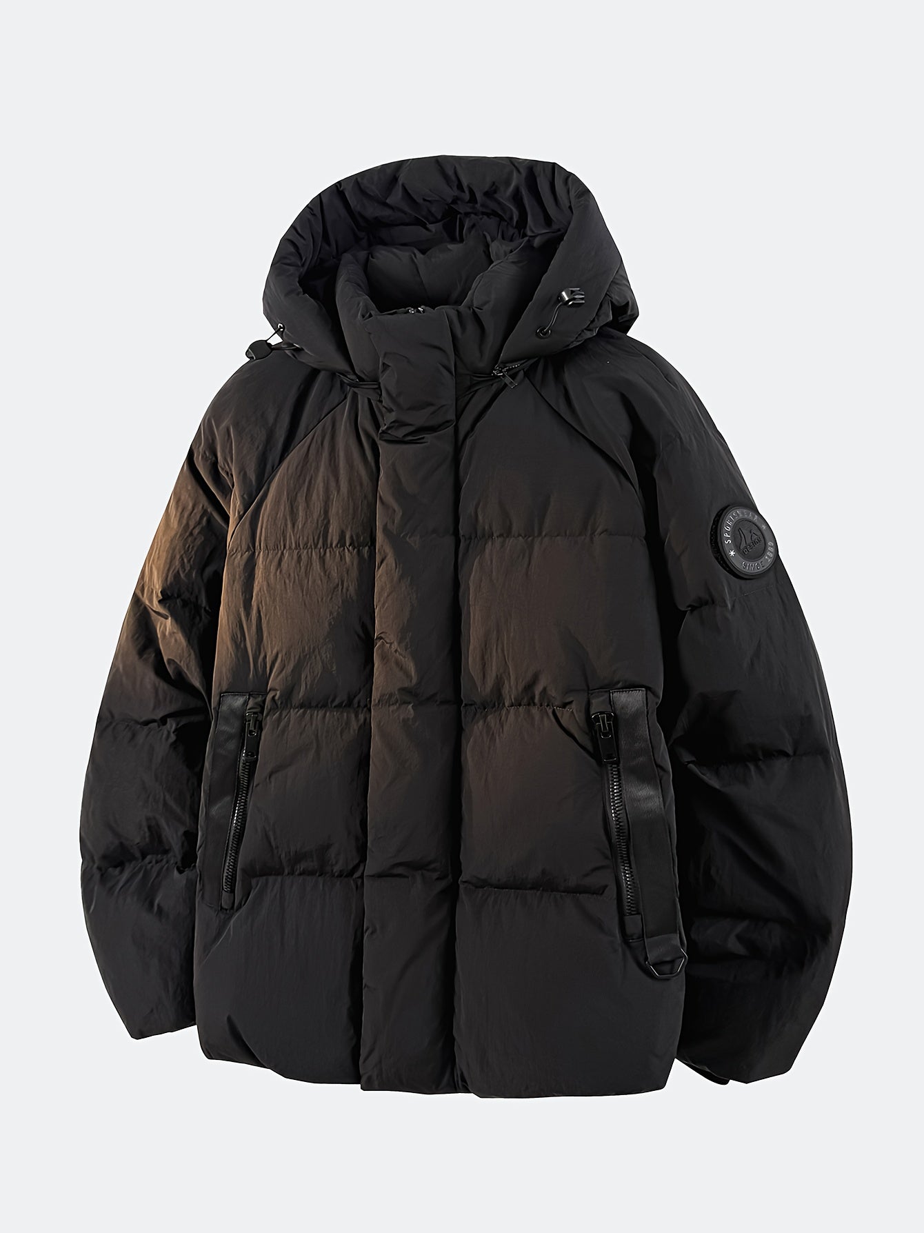 Men's And Women's Outdoor Down Jacket, Winter Heavyweight 90 Down Coat Outfit, Hooded Drawstring Shoulder Sleeve Logo, Thick Windproof Coat, Men's Ski Jacket, Ideal Choice for Mountaineering And Skiing, Insulated Warm Winter Wear