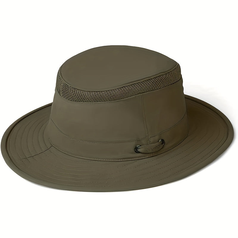 Mens Sun Hat with 2 , Summer Cooling Wide Brim Bucket Hat, Beach Hat Garden Hat, Solar + USB Dual Power Supply