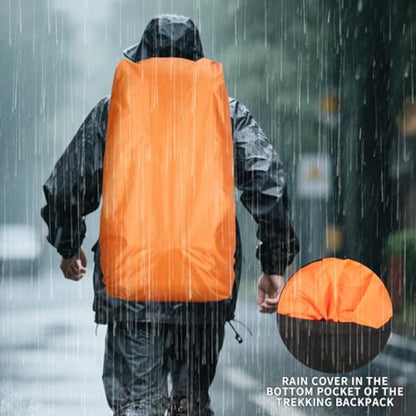 19.81gal Hiking Backpack | Camping Backpack with Rain Cover, Frameless, Magnetic Closure, Adjustable Shoulder Straps for Men and Women