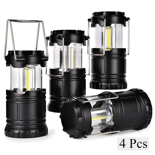 4pcs Super Bright Lanterns 4pcs Super Bright Portable Camping Lanterns | Foldable Emergency Flashlights, Outdoor Lighting, Battery Powered