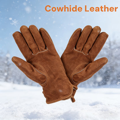 Winter Work Gloves for Men & Women | Deerskin Leather with Windproof Membrane for Extreme Cold | Heavy Duty, Durable & Flexible Grip for Snow Removal, Construction, Skiing & Outdoor Use