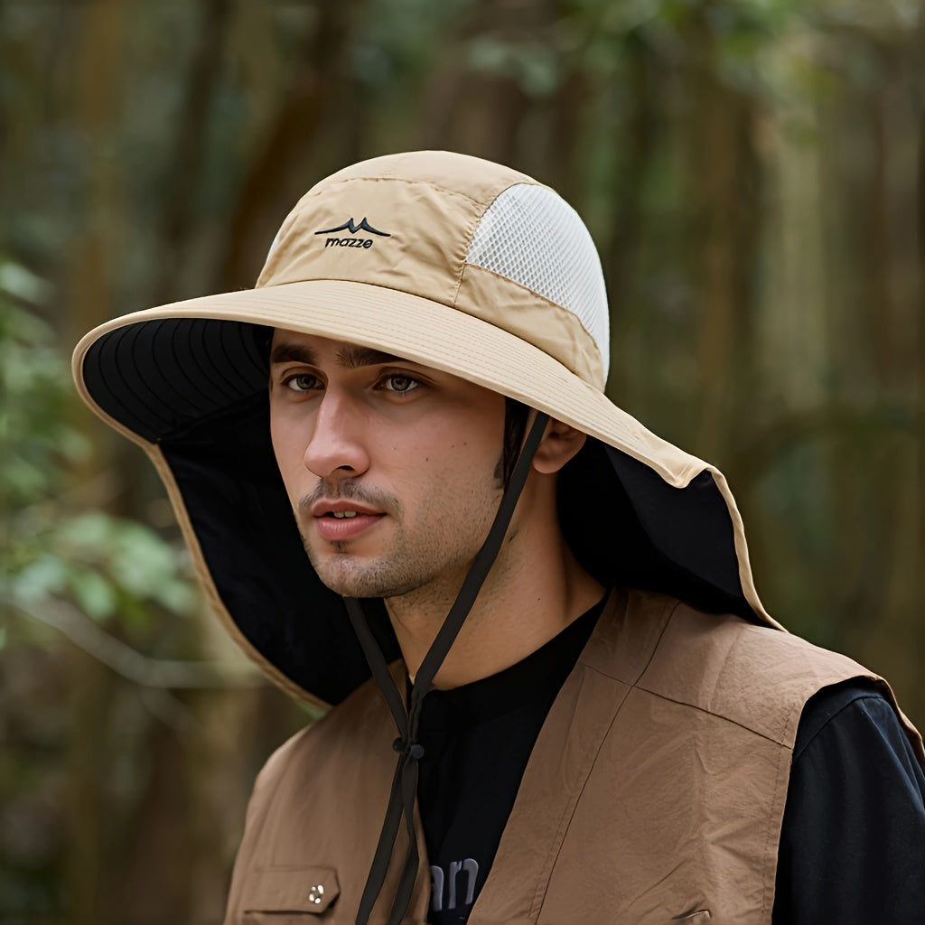 New Spring-Summer Color Block Fisherman Hat Outdoor Fishing Climbing Cap for Men, Quick-Dry Breathable Men's Hat