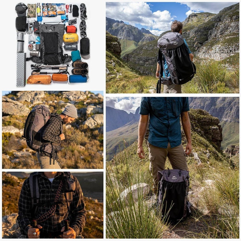 10.57gal+1.32gal Internal Frame Hiking backpacking backpack, Camping High Quality Bag, Ultralight Outdoor Daypack with Rain Cover Hiking, Backpacking, Rucking, Camping Survival, Hiking Accessories, Backpack for Hiking, Hiking Gear And Equipment