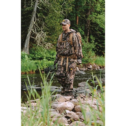 Men's Waterproof Windproof Hunting Rain Jacket with Camo Hood, Breathable Camouflage Outdoor Gear Suitable for Hunting, Fishing, - RainBlocker Technology & Taped Seams