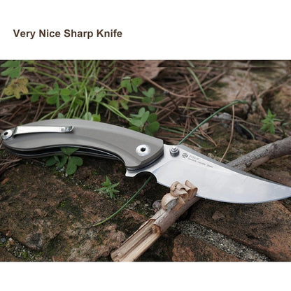 Camping Tactical Folding Pocket Knife, 14C28N, Liner Lock, Ball Bearing, Fast Opening Flipper, Ideal for EDC Hunting Survival, with Features of Liner Lock and Ball Bearing